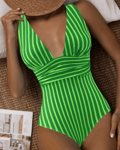 Costume da bagno donna a righe eleganti