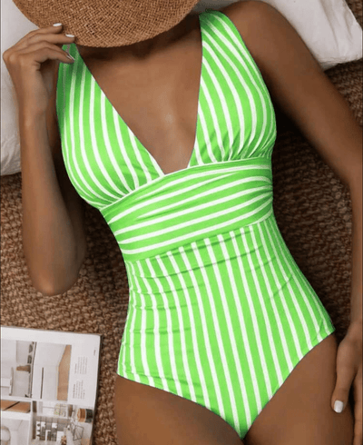 Costume da bagno donna a righe eleganti