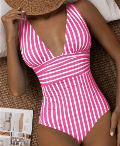 Costume da bagno donna a righe eleganti