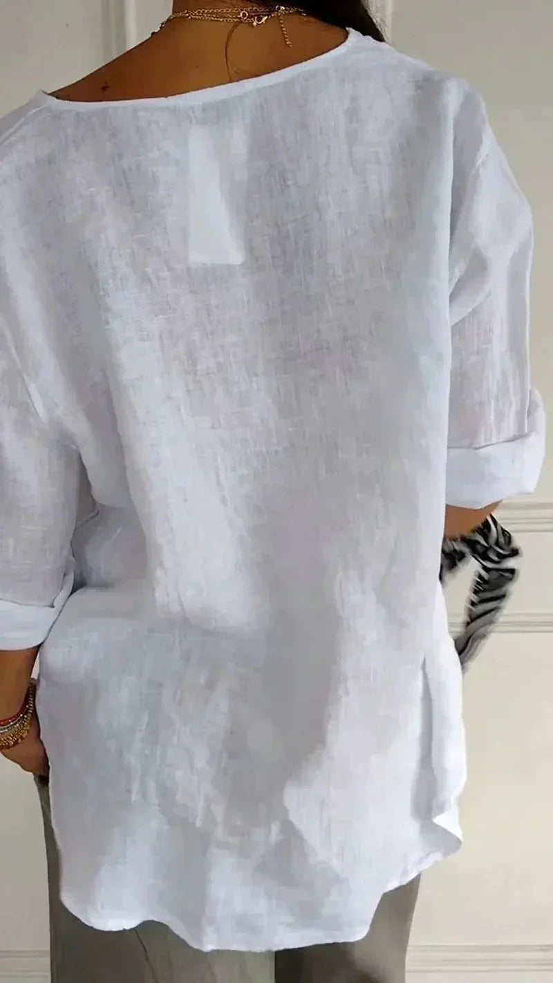 Anamae - Camicia con scollo a V e manica media
