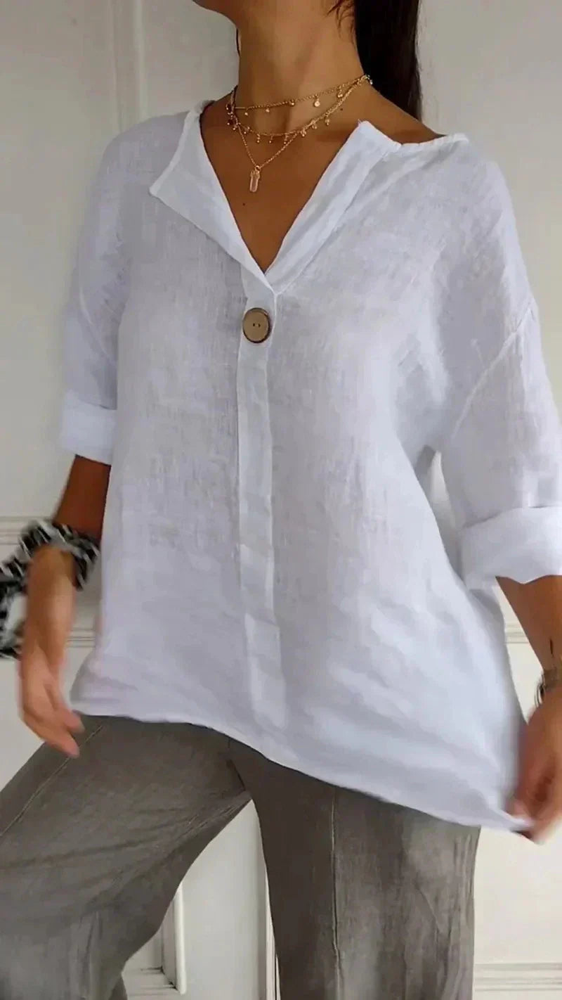 Anamae - Camicia con scollo a V e manica media