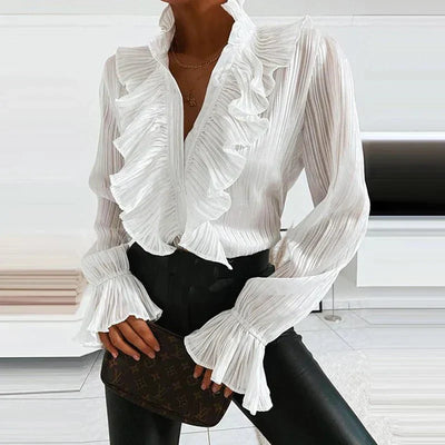 Arti | Camicetta di tendenza in chiffon increspato da donna