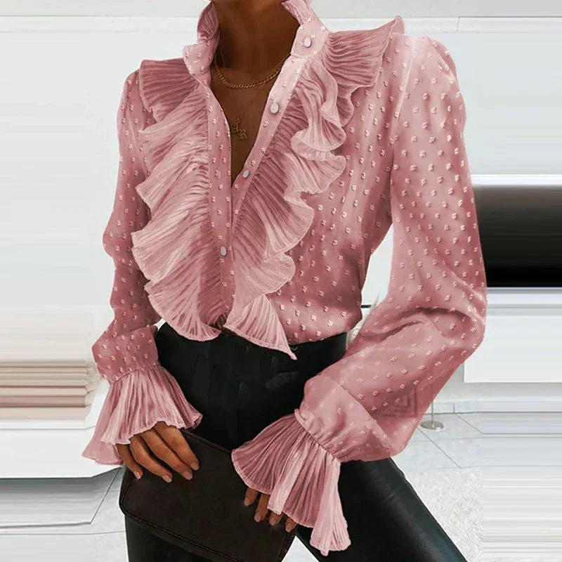 Arti | Camicetta di tendenza in chiffon increspato da donna