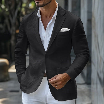 Blazer de lino de verano para hombre - Corte entallado ligero