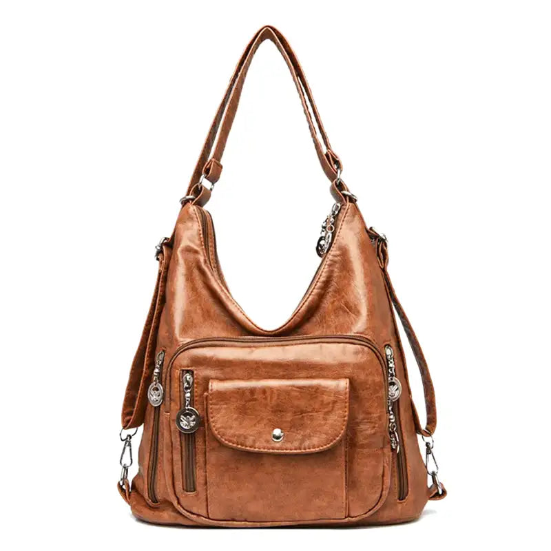 Odalis - sac à main en cuir avec plusieurs poches
