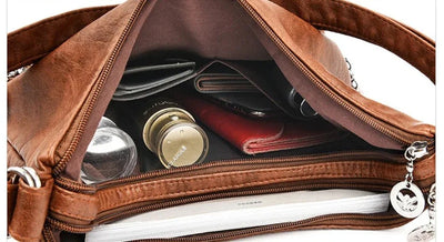 Odalis - sac à main en cuir avec plusieurs poches