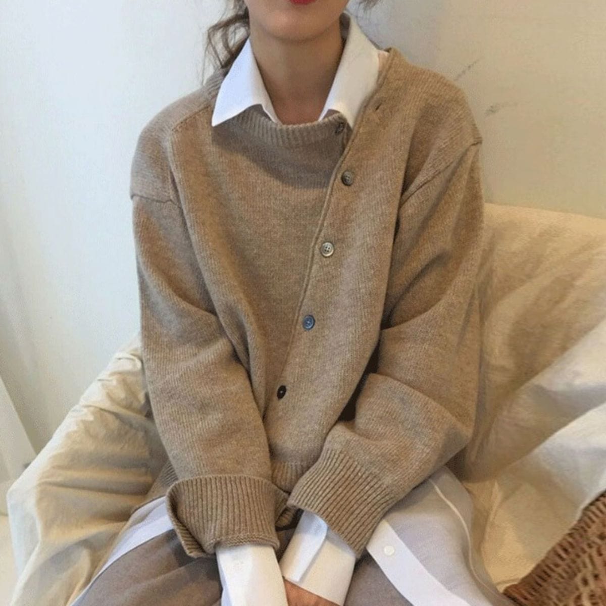 Maglione avvolgente in morbida lana di lusso da donna