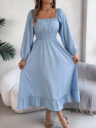 Robe de mariée taille haute à volants pour femme - Idéale pour le printemps/été
