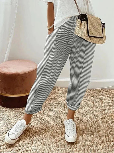 Pantalon de détente rayé pour femme