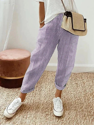Pantalon de détente rayé pour femme