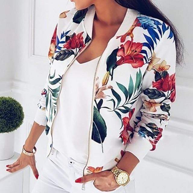 Bomber con motivo floreale