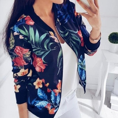 Bomber con motivo floreale