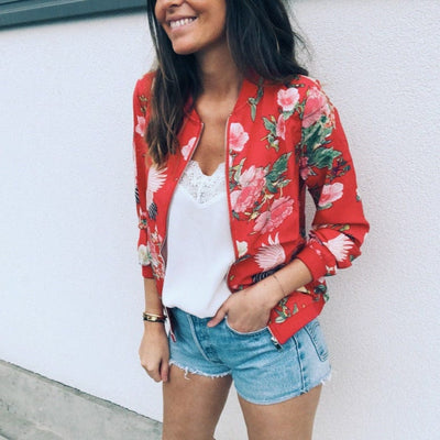 Bomber con motivo floreale