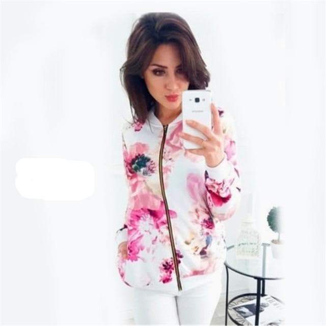 Bomber con motivo floreale