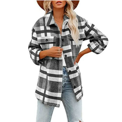 Elegante blusa de pintura mixta de algodón para primavera - mujer