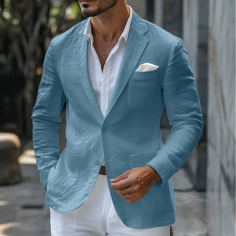 Blazer de lino de verano para hombre - Corte entallado ligero