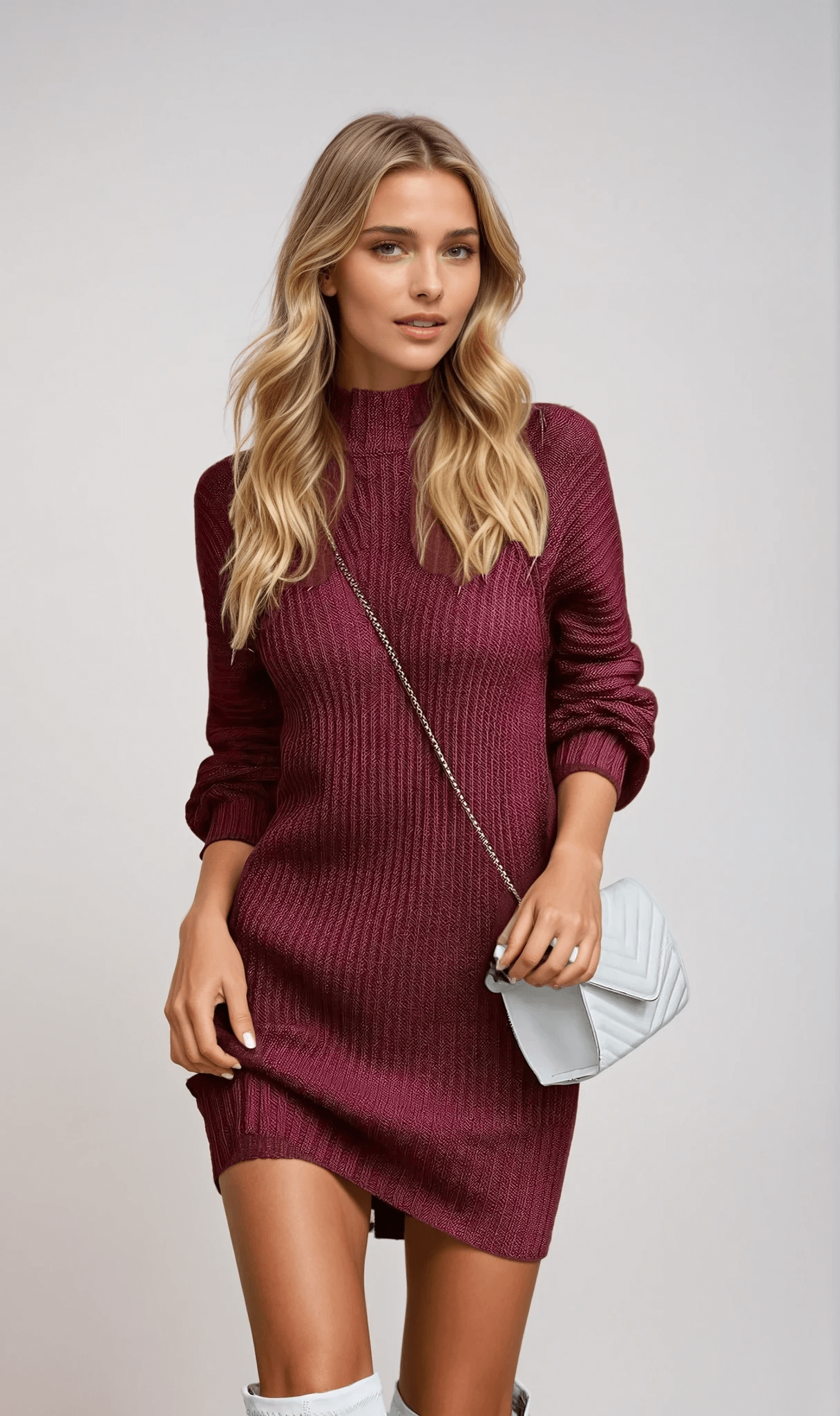 Julia - Vestido cálido de cuello alto para mujer