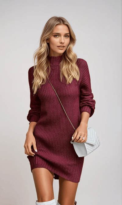 Julia - Vestido cálido de cuello alto para mujer