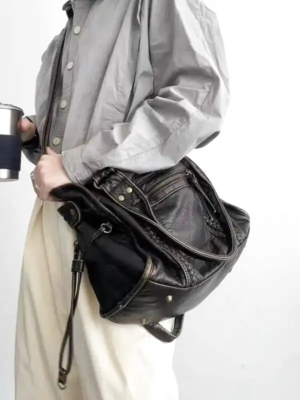 Raquel - Sac à main pour l'école avec bandoulière en cuir rigide