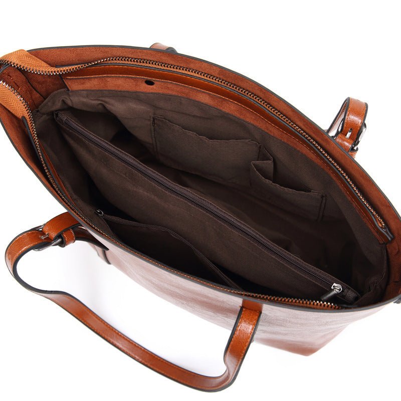 Borsa da donna in pelle - Borsa da lavoro grande ed elegante