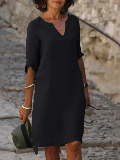 Josette | Robe élégante à col en V