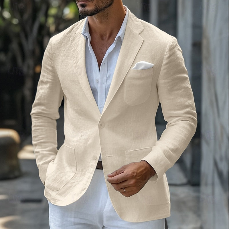 Blazer de lino de verano para hombre - Corte entallado ligero
