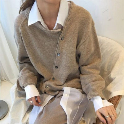 Cárdigan de cachemira para mujer - Cómodo cierre de botones - Suéter elegante y suave para mujeres con estilo