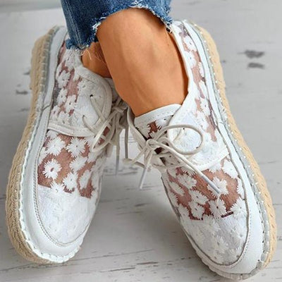 Zapato ortopédico elegante y aireado con estampado floral - Arabella