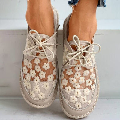 Zapato ortopédico elegante y aireado con estampado floral - Arabella