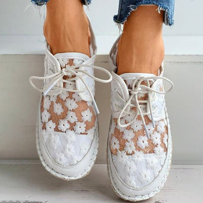 Zapato ortopédico elegante y aireado con estampado floral - Arabella