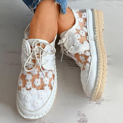 Zapato ortopédico elegante y aireado con estampado floral - Arabella