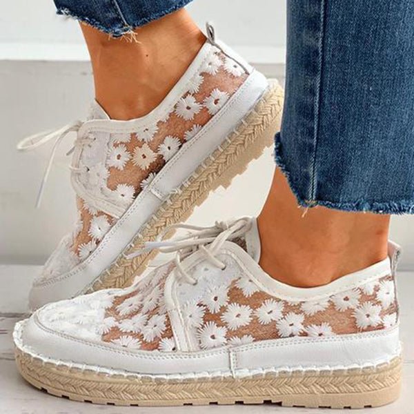 Zapato ortopédico elegante y aireado con estampado floral - Arabella