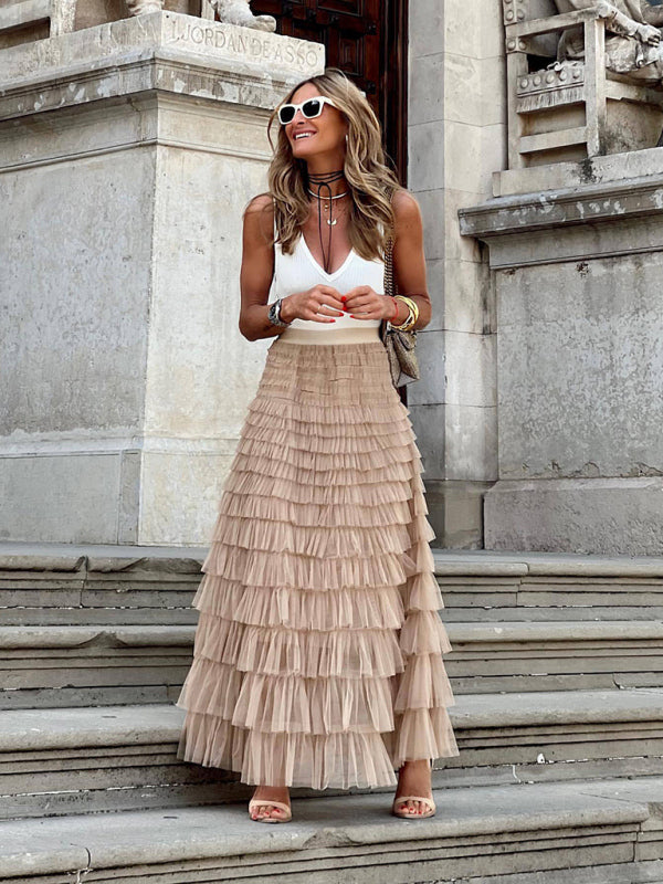 Maxi gonna in tulle multistrato - Aurelie