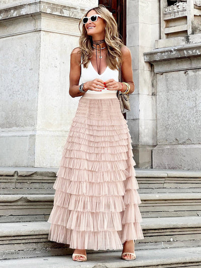 Maxi gonna in tulle multistrato - Aurelie
