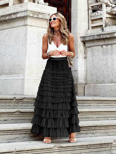 Maxi gonna in tulle multistrato - Aurelie