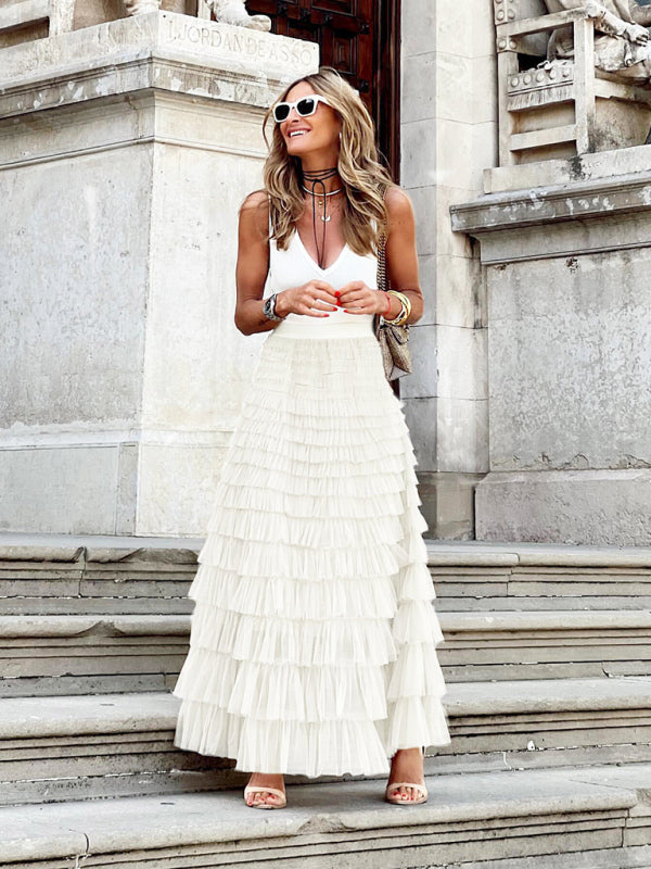 Maxi gonna in tulle multistrato - Aurelie