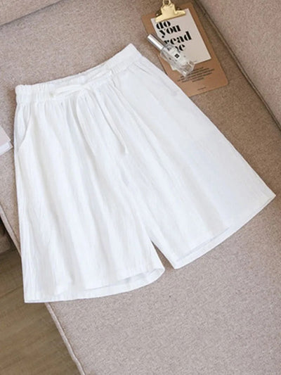 Short classique en coton avec taille élastique
