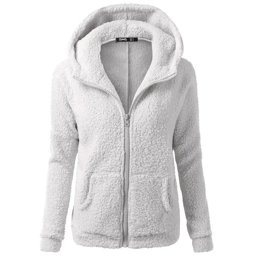 Giacca invernale da donna con cappuccio in pile