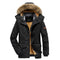 Chaqueta de invierno cálida con capucha para hombre.