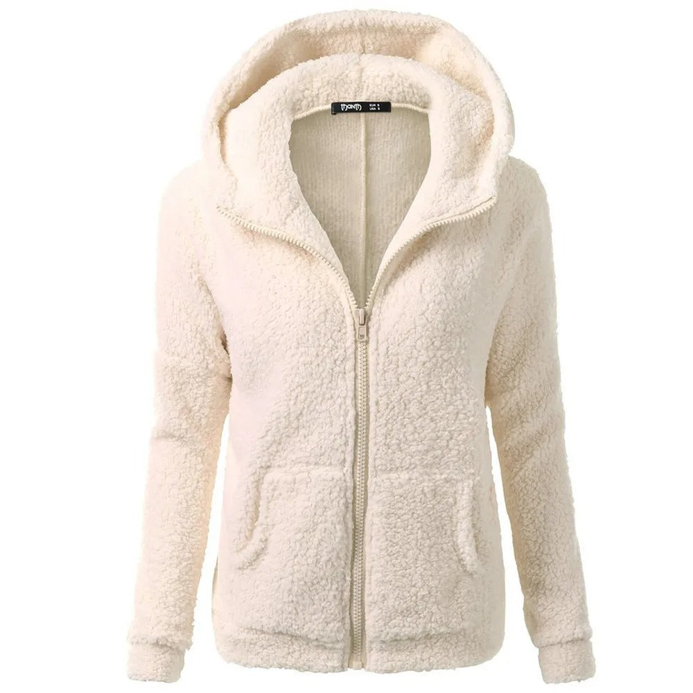 Giacca invernale da donna con cappuccio in pile