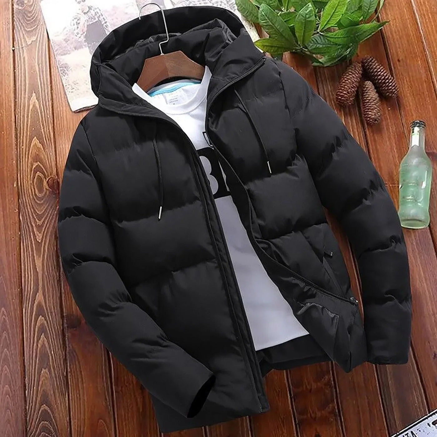 Chaqueta polar con capucha para hombre