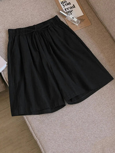 Short classique en coton avec taille élastique