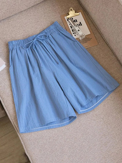 Short classique en coton avec taille élastique