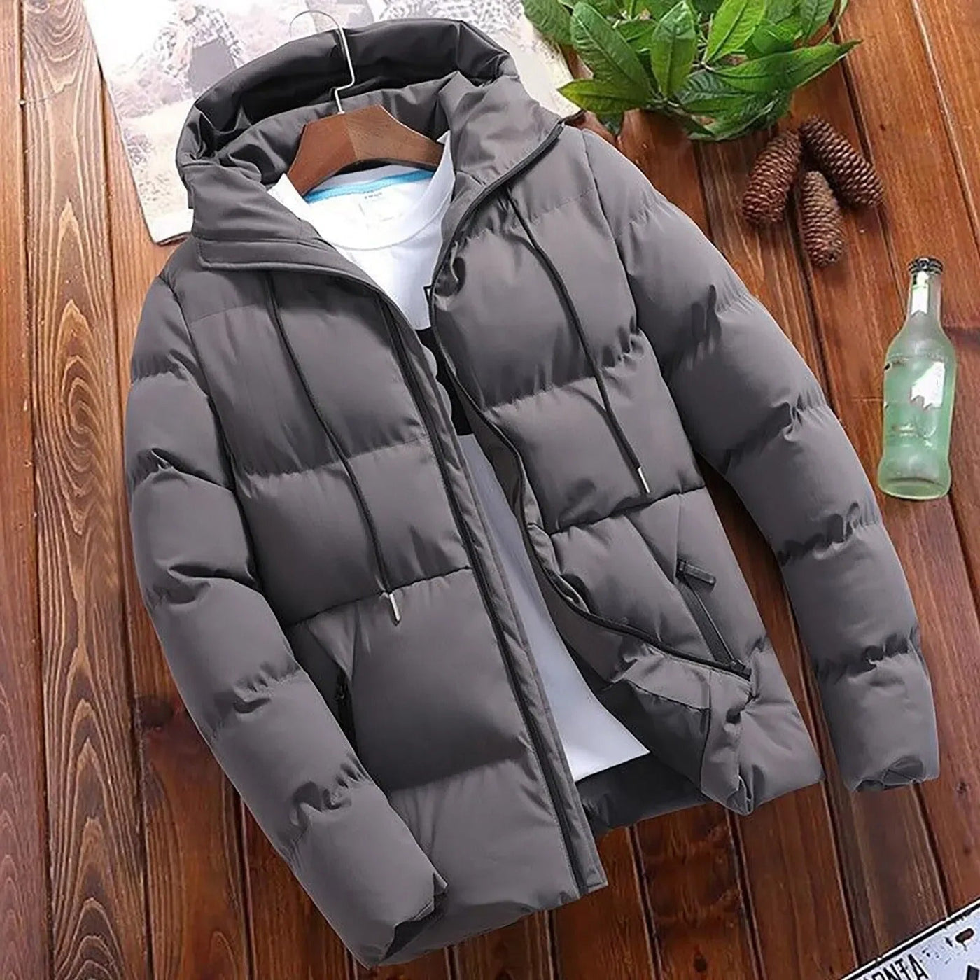 Chaqueta polar con capucha para hombre