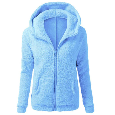 Giacca invernale da donna con cappuccio in pile