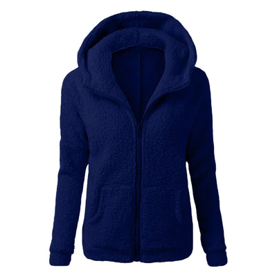 Giacca invernale da donna con cappuccio in pile