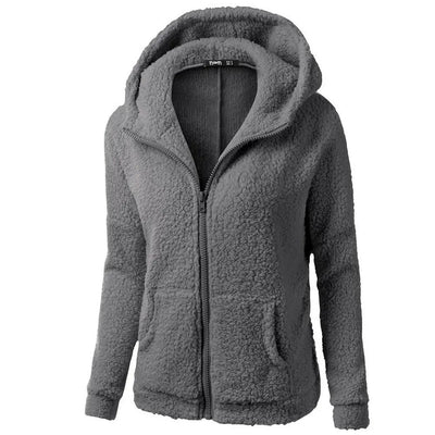 Giacca invernale da donna con cappuccio in pile