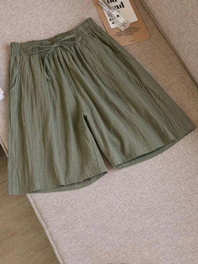Short classique en coton avec taille élastique