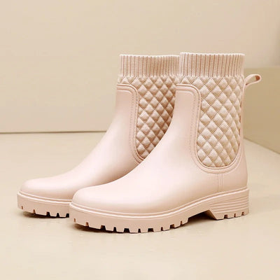 Botas de goma acolchadas para mujer, perfectas para actividades al aire libre.