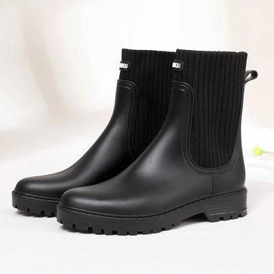 Botas de goma acolchadas para mujer, perfectas para actividades al aire libre.